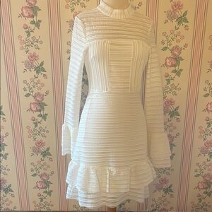 Elegant White Textured Dress